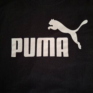 T Shirt Puma Black with White Panther Logo 100% Cotton Adult Size L Large